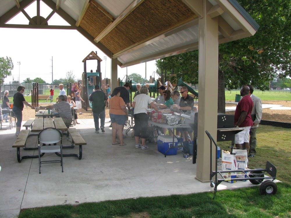 Grand opening day with view of covered area